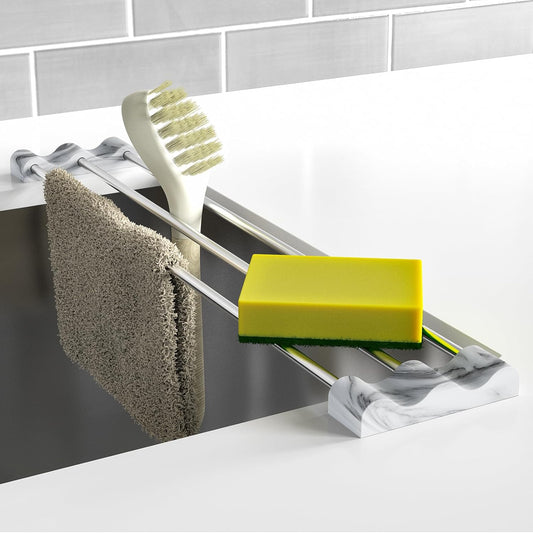 Adjustable Over-The-Sink Kitchen Rack for Dishcloths, Sponges