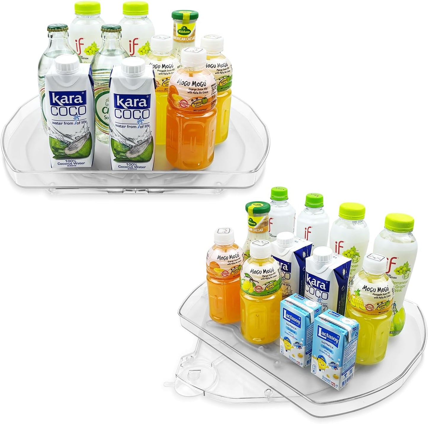 360° Rotating Lazy Susan Turntable - Multifunctional Rectangular Organizer for Refrigerator