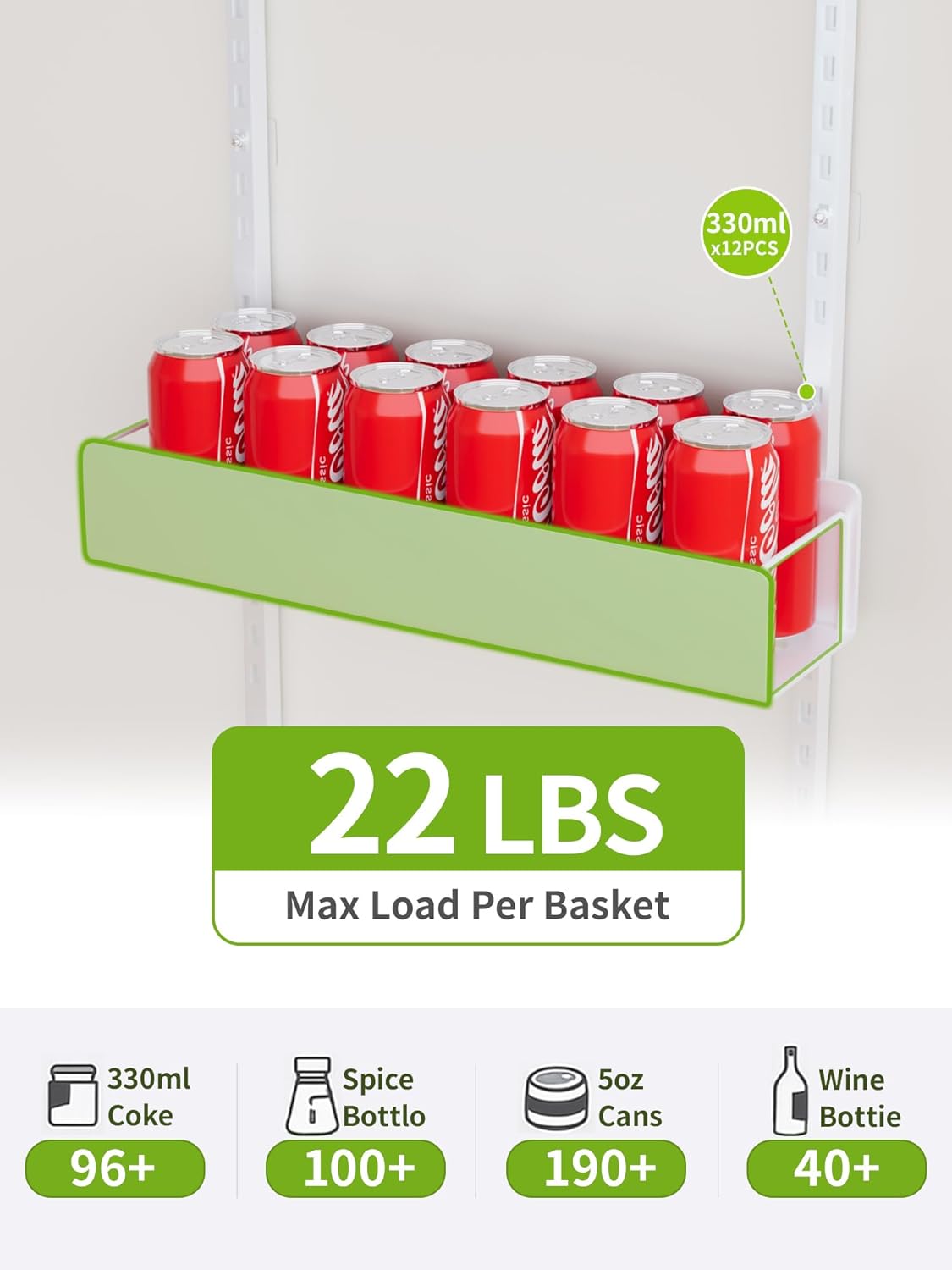 Over The Door Pantry Organizer, 6-Tier Pantry Organization and Storage, Hanging Spice Rack