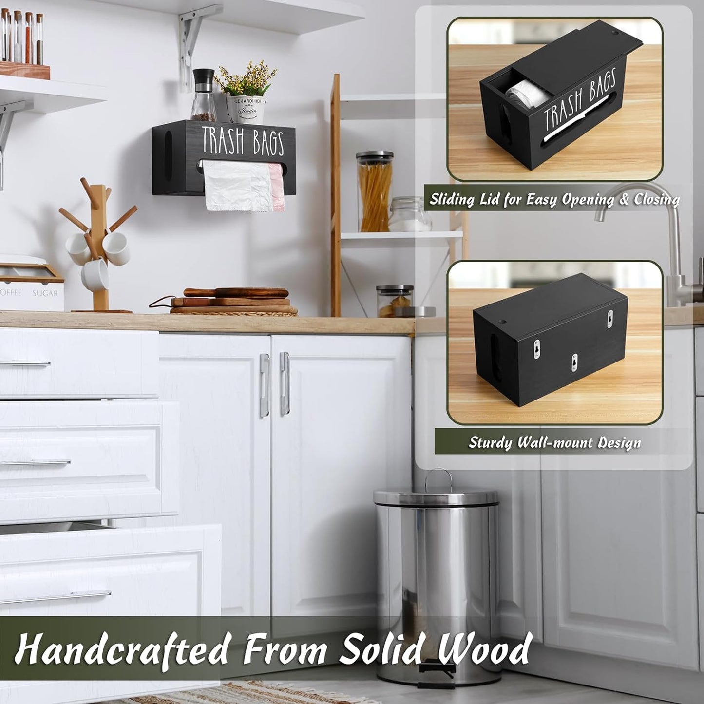 Trash Bag Dispenser, Trash Bag Holder Wall Mount