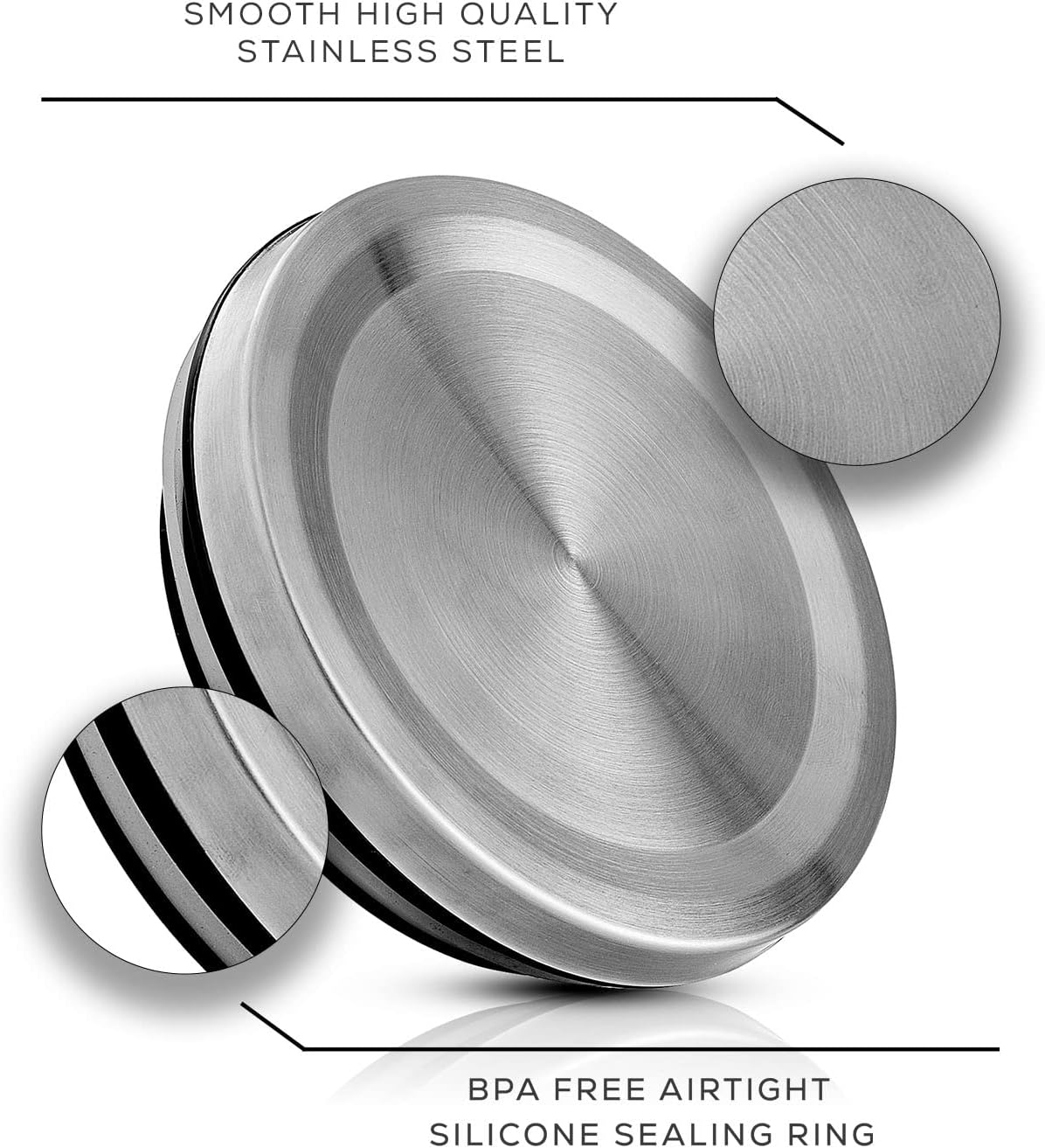 Kitchen Canister Set. 6 Glass Jars with Lids (Stainless Steel) Lids. Airtight Food Storage Containers for Pantry or Counter. Versatile Pantry Organization, Sugar Container or Cereal Canisters