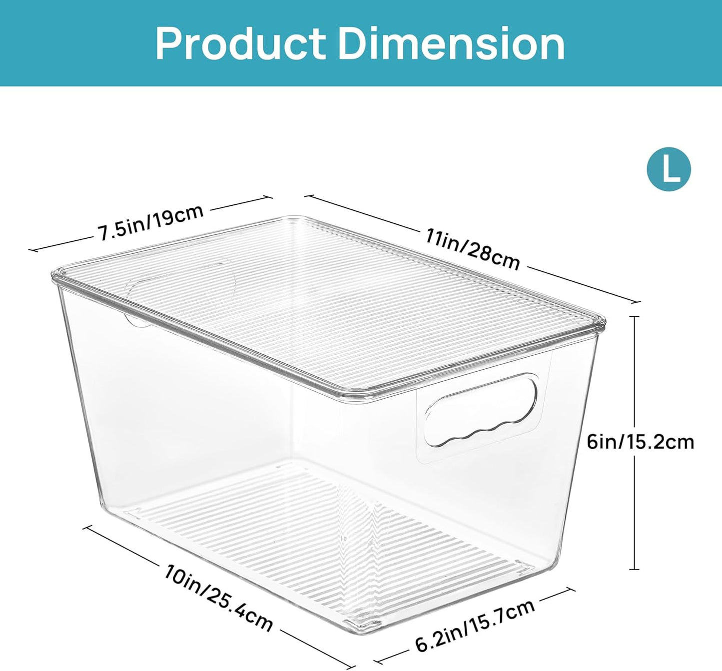 6 Pack Clear Stackable Storage Bins with Lids