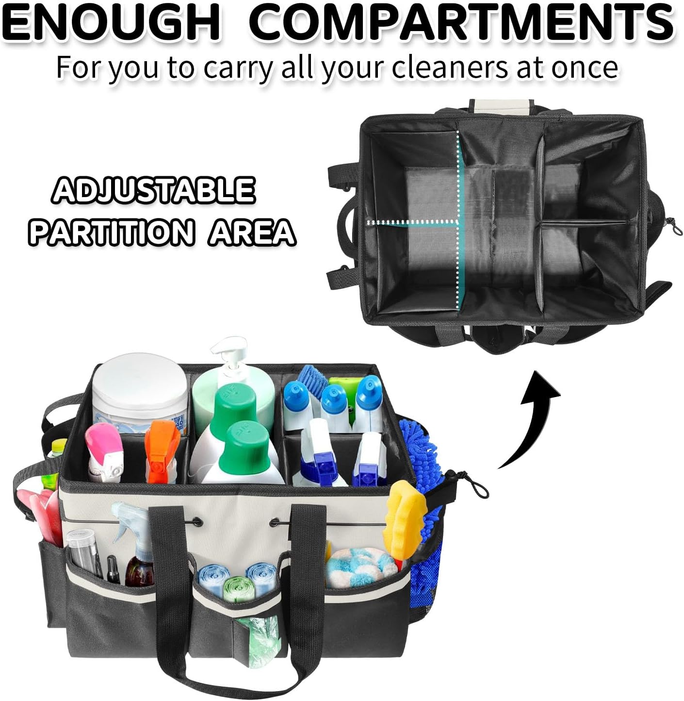 Cleaning Caddy Bag Wearable, Cleaning Caddy Supplies Organizer with Handle
