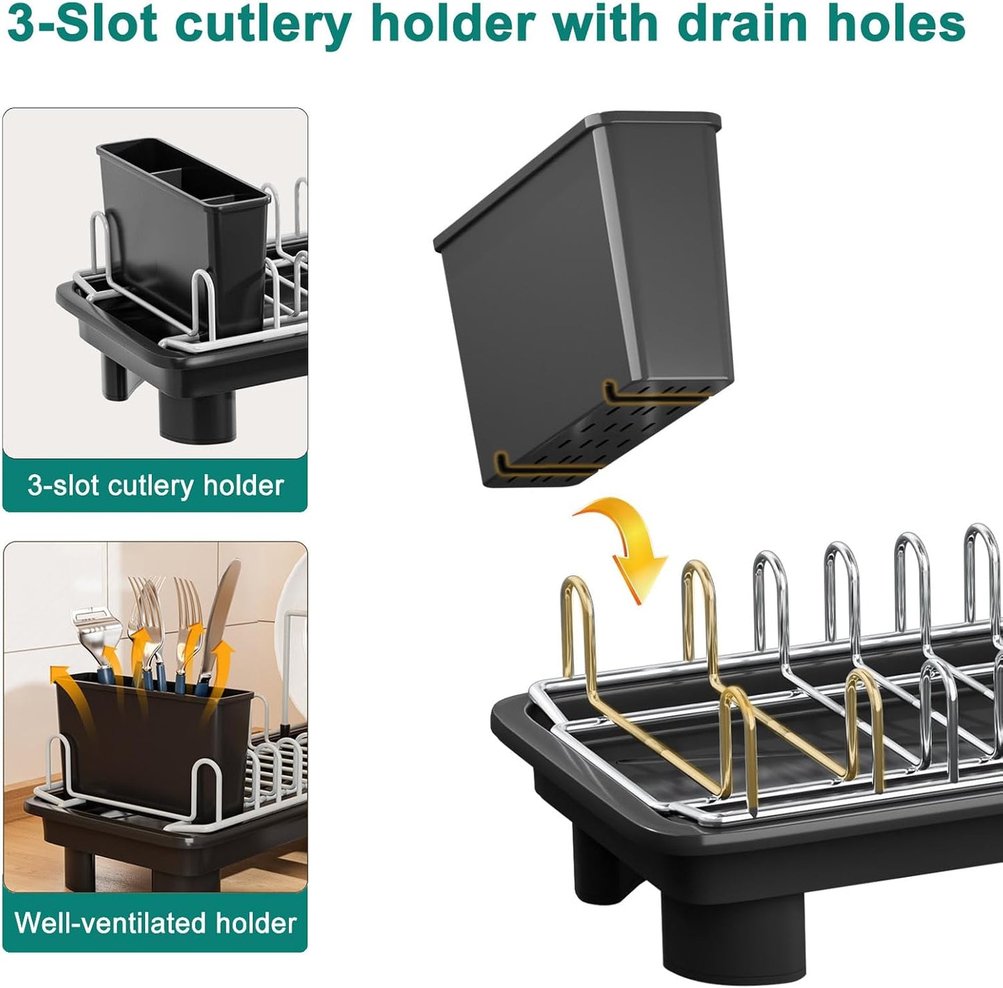 Compact Dish Drying Rack,Small Dish Rack for Kitchen Counter