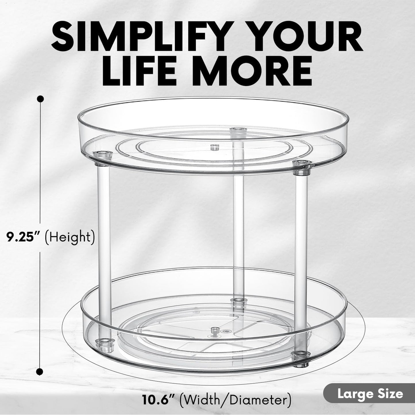 Clear Lazy Susan Organizer, Rotating Kitchen Pantry Organization and Storage