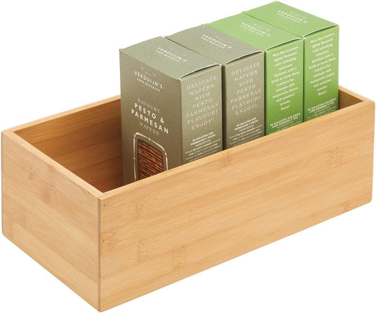 Kitchen Organiser — Rectangular Wooden Storage Box for Storing Tea, Coffee