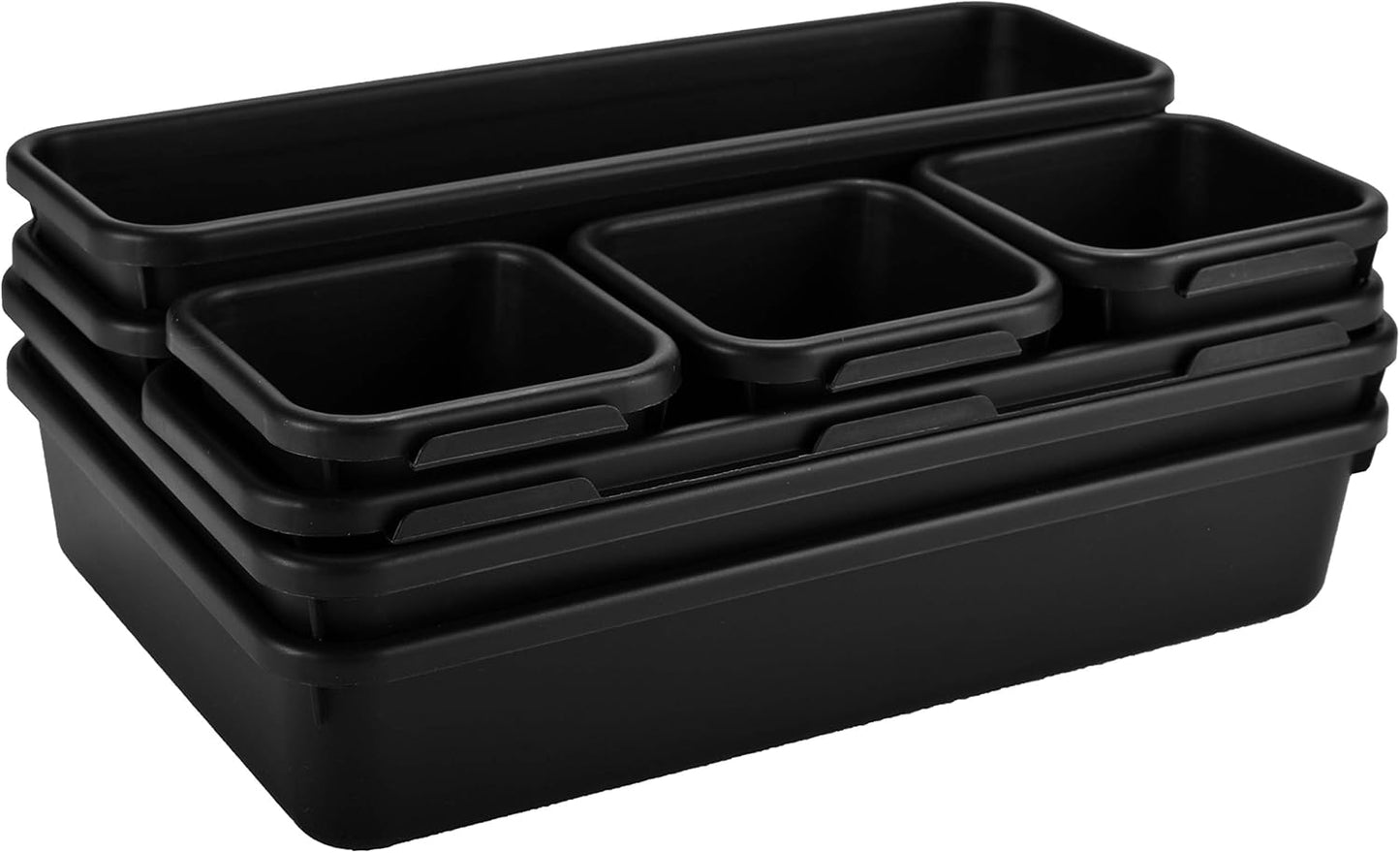 Interlocking Drawer Organizer Bins, Durable Plastic, Various Sizes for Custom Layout Design