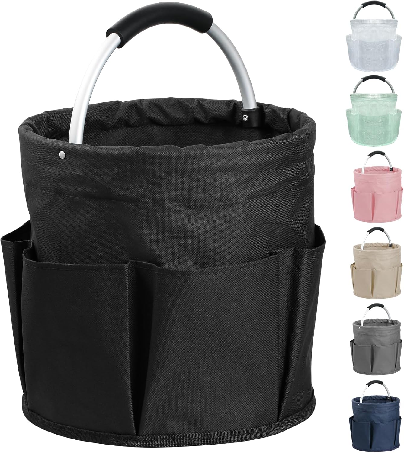 17L Cleaning Caddy with Handle and 6 Pockets, Foldable Cleaning Supply Caddy