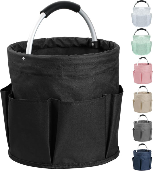 17L Cleaning Caddy with Handle and 6 Pockets, Foldable Cleaning Supply Caddy