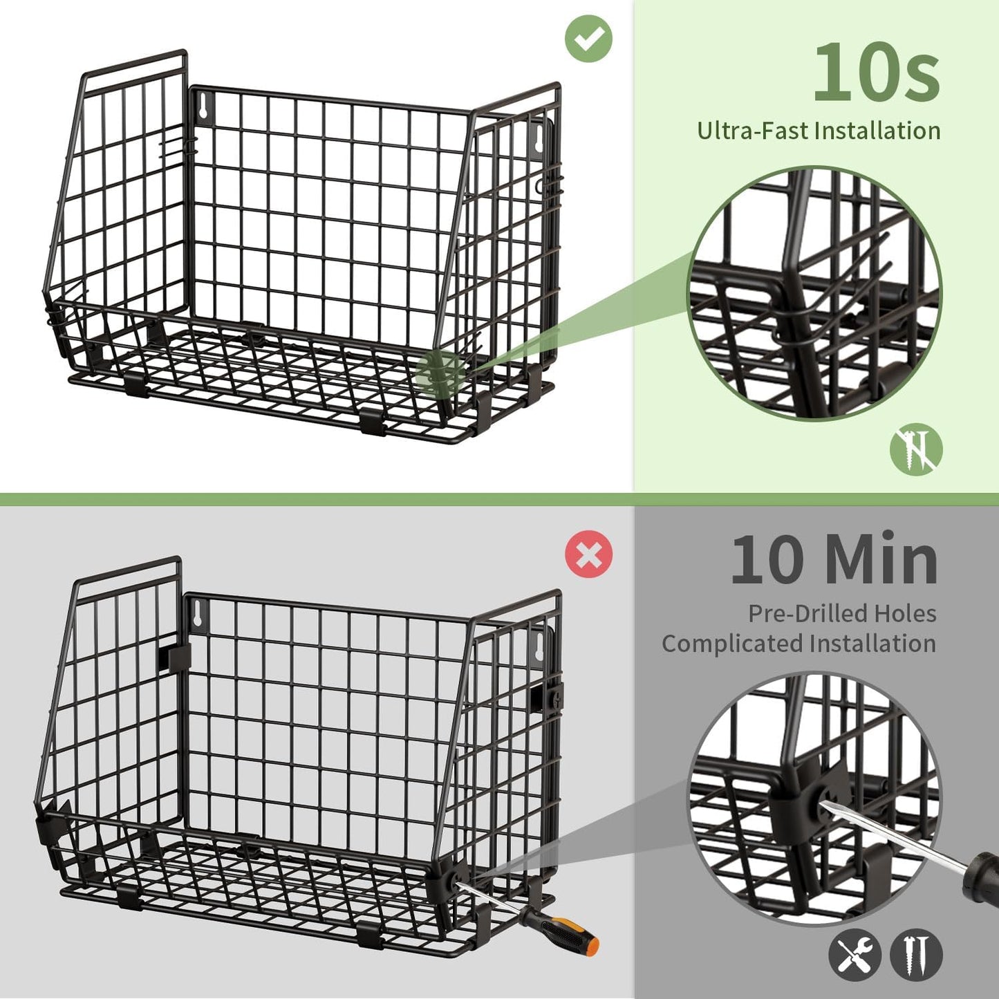 Wire Fruit Basket for Kitchen Storage: Hanging and Counter Basket for Vegetable Produce