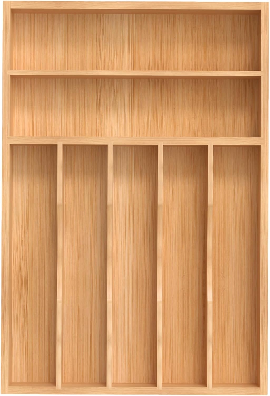 Silverware Organizer, Bamboo Kitchen Drawer Organizer, Utensil Holder