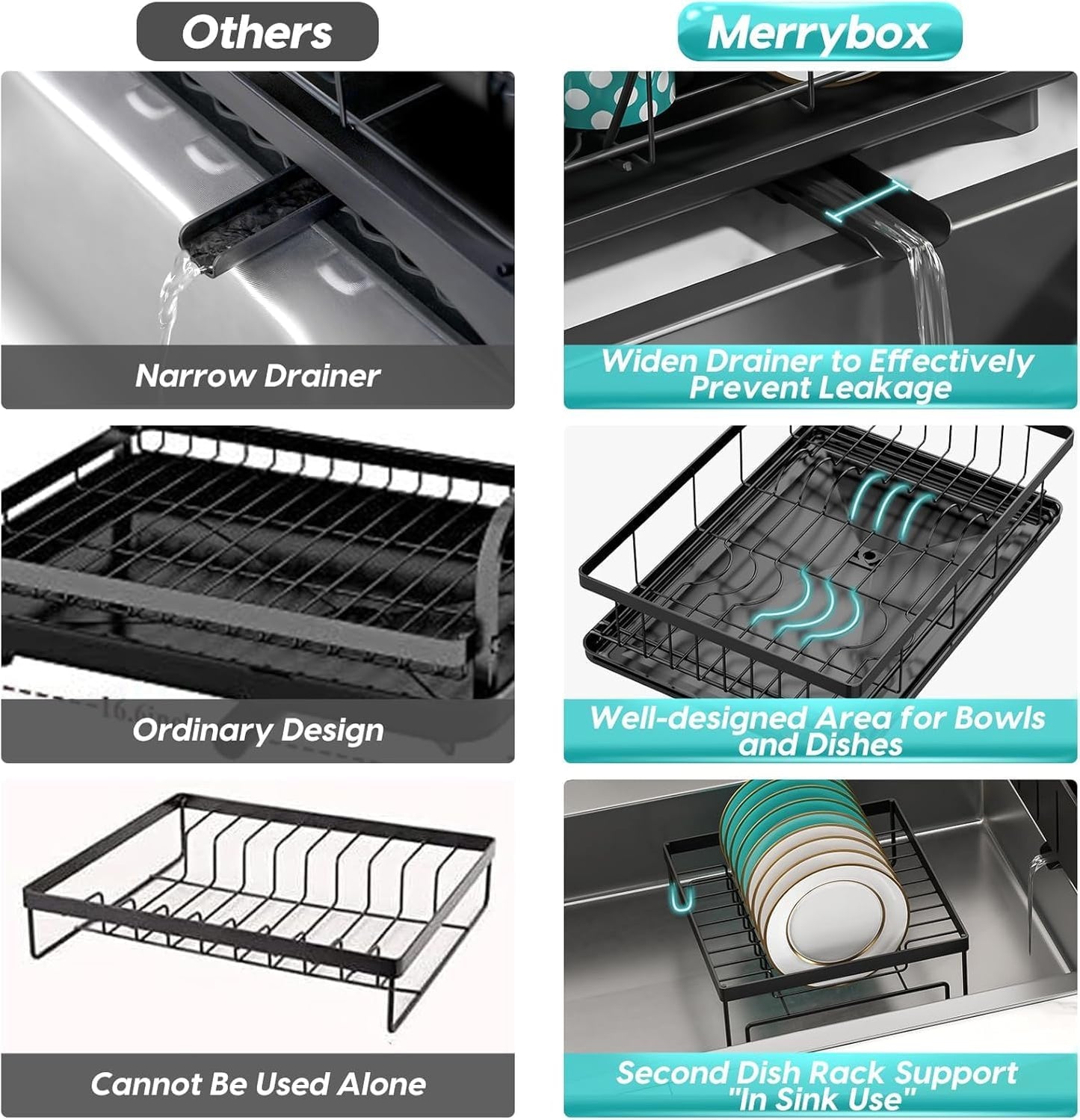 Dish Drying Rack Space-Saving Dish Racks for Kitchen Counter