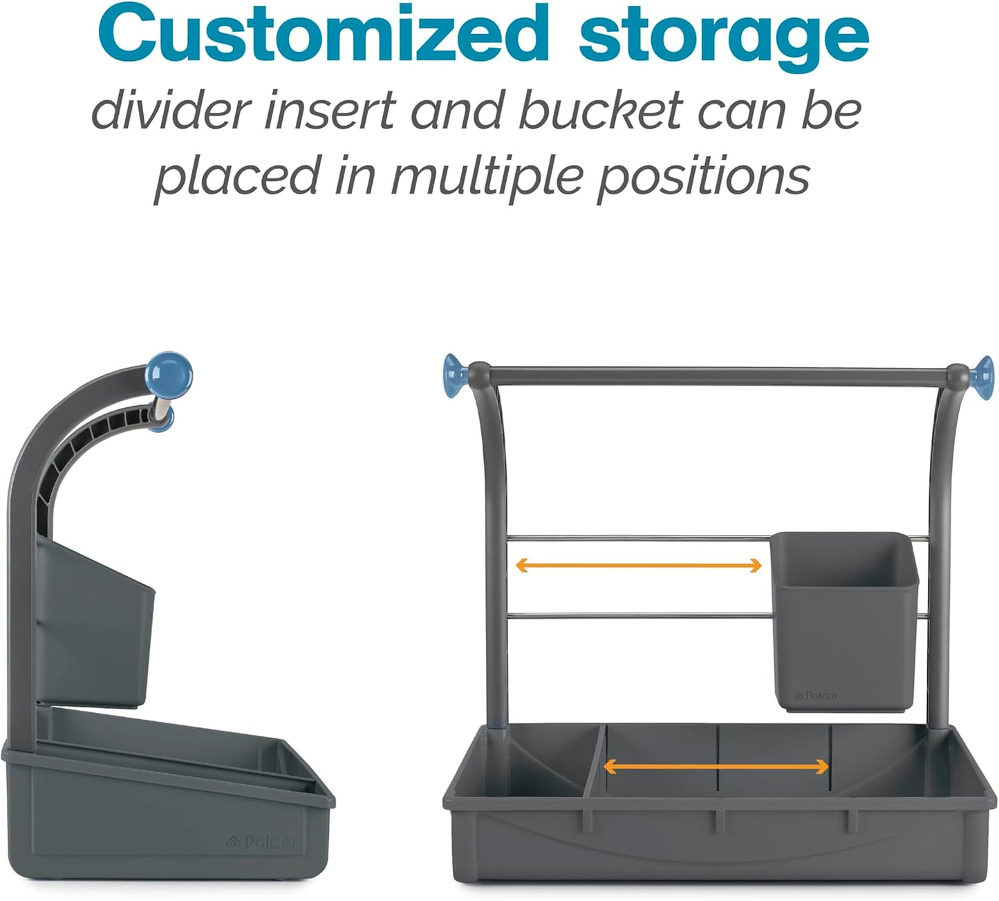 Under Sink Storage Caddy, Kitchen and Bathroom Organization and Storage with Tray