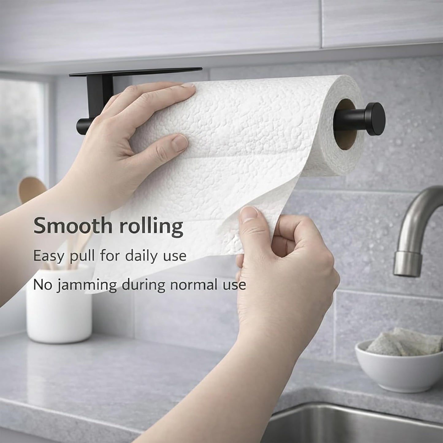 Paper Towel Holder, Self Adhesive or Screw Mounting
