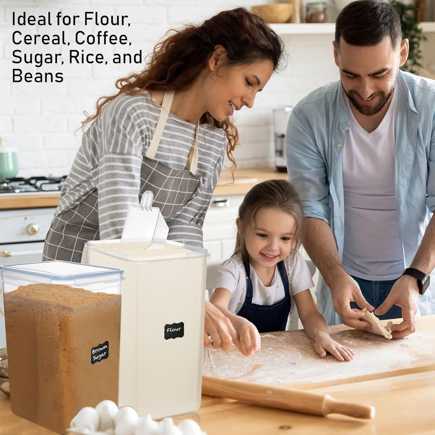 Flour Storage Container 2 PC [8.5L / 287 Oz] Extra Large Food Storage Containers with Lids
