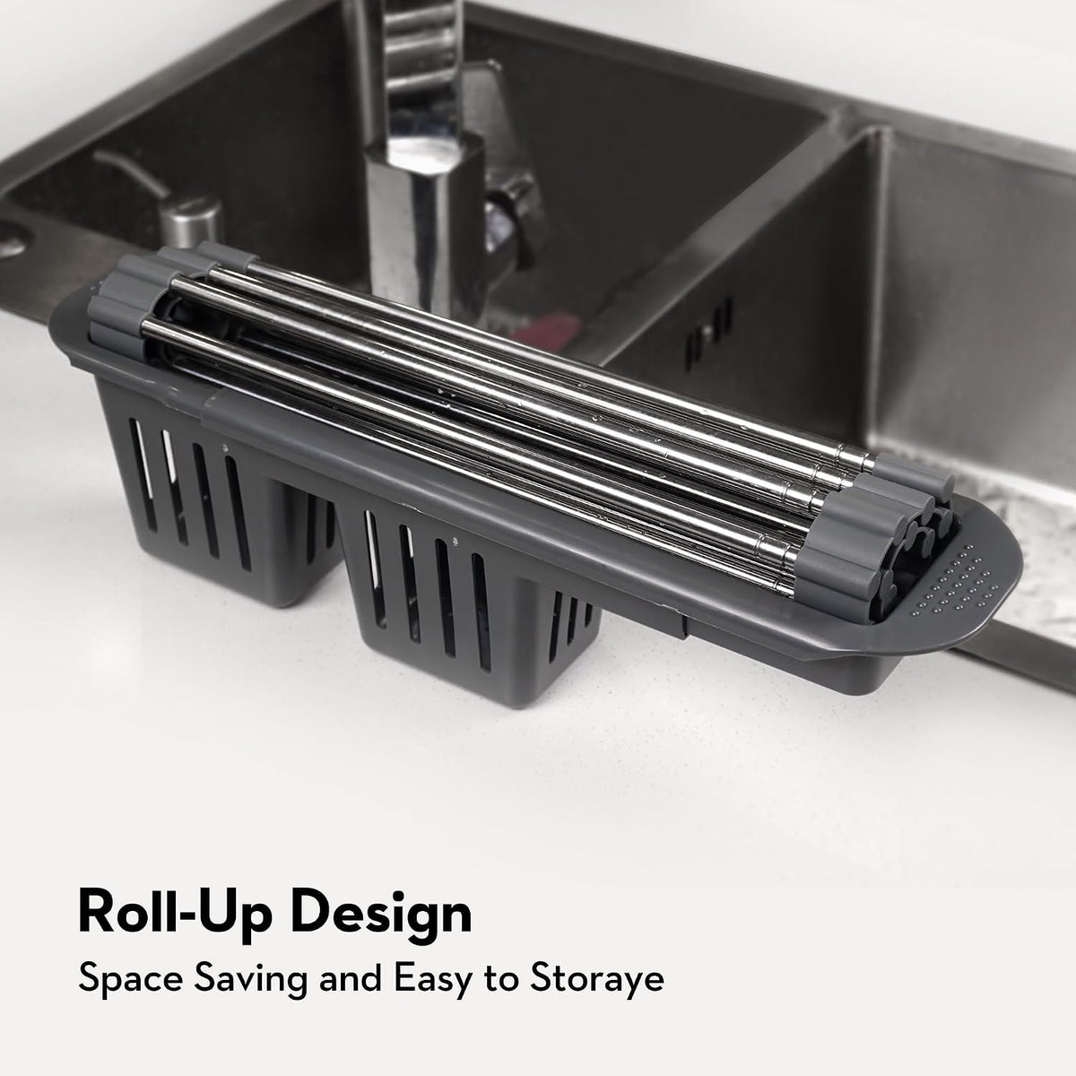 Roll Up Dish Drying Rack Over The Sink