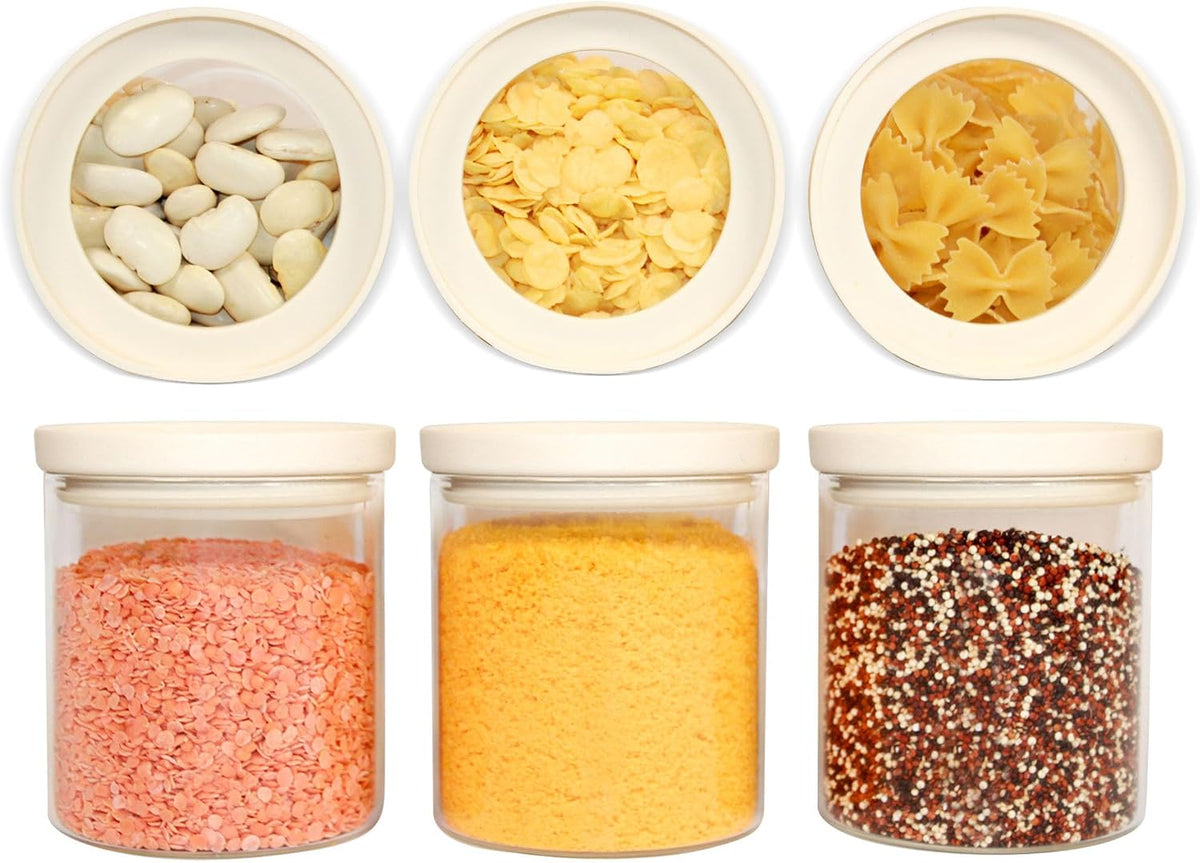 Urban Green Glass Food Storage Jar with Glass Lid