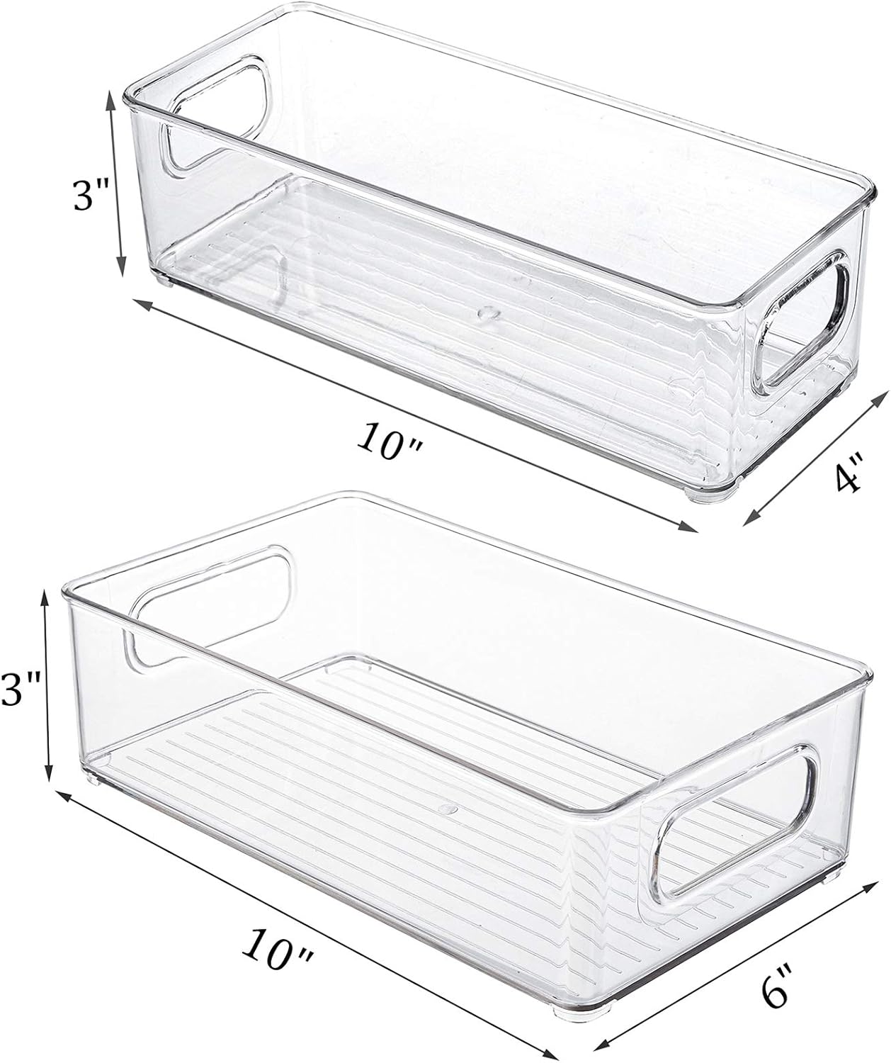 8 Pack Plastic Storage Bins for Freezer, Pantry, Countertop, Cabinet Organization