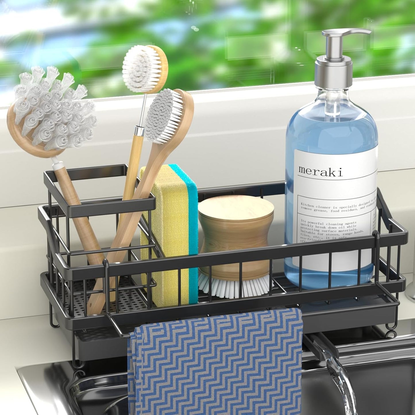 Sponge Holder for Kitchen Sink - Countertop Rustproof Stainless Steel, Sink Caddy