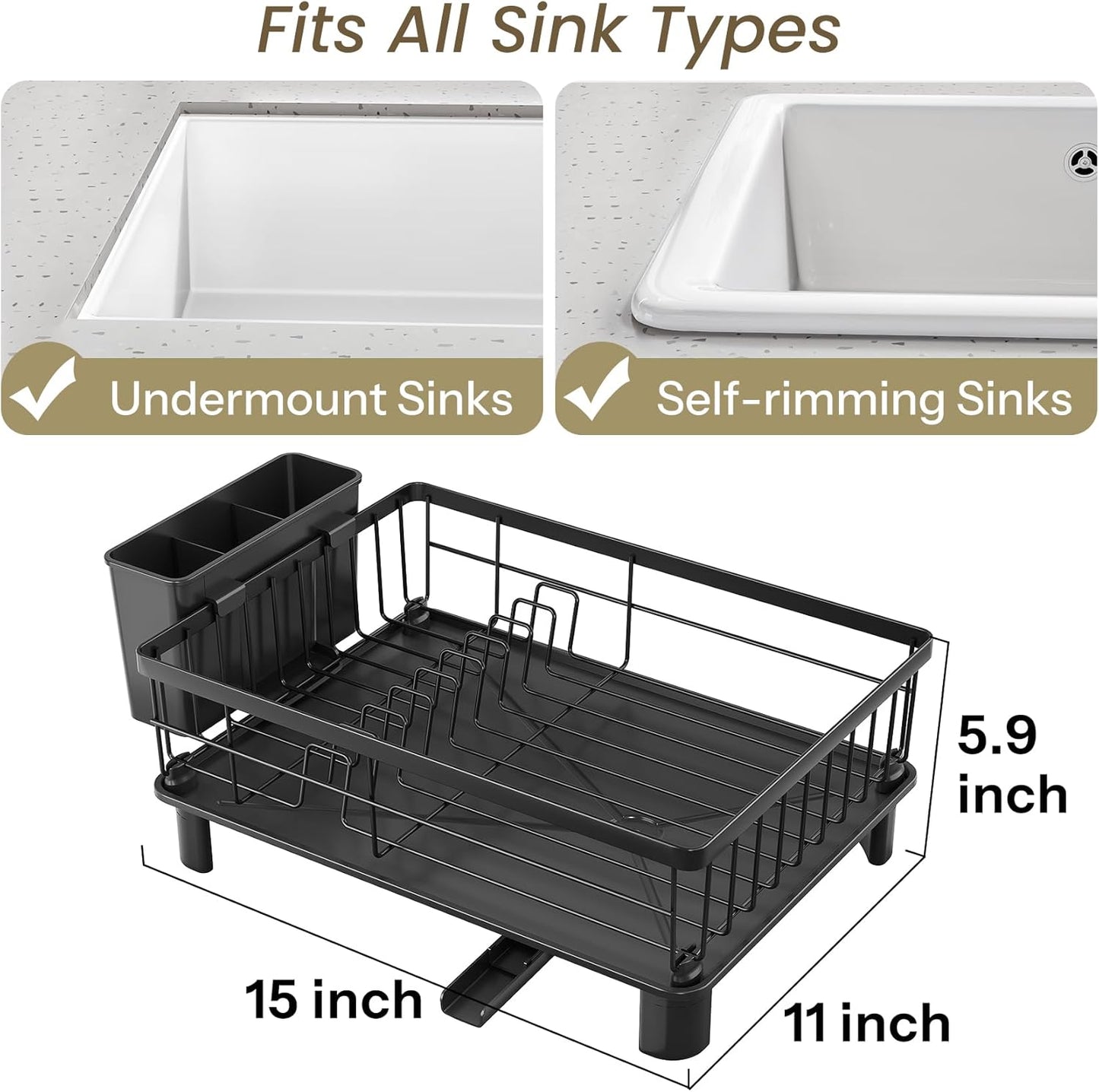Dish Drying Rack - Space-Saving Dish Rack for Kitchen Counter
