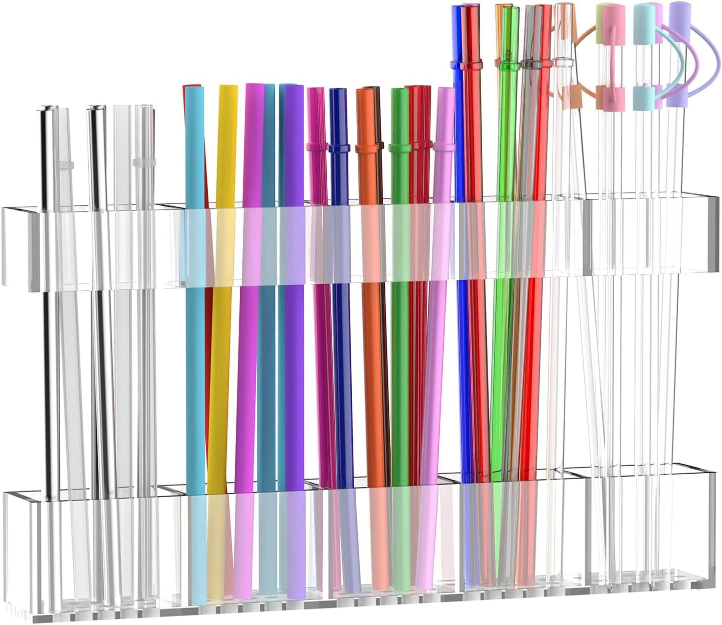 9.5” Large Acrylic Straw Holder for Cabinet Door