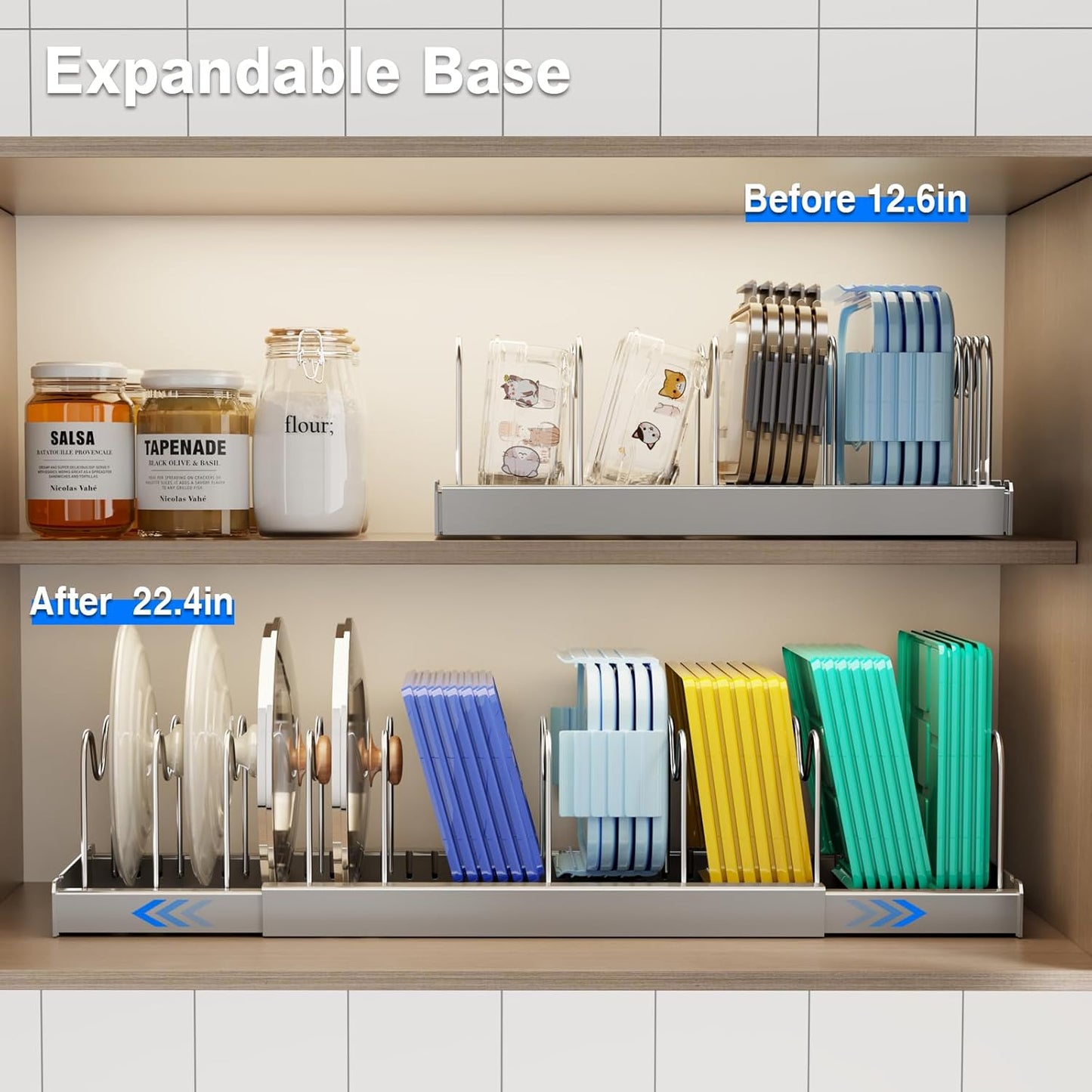 2 Pack Pots and Pans Organizer Under Cabinet