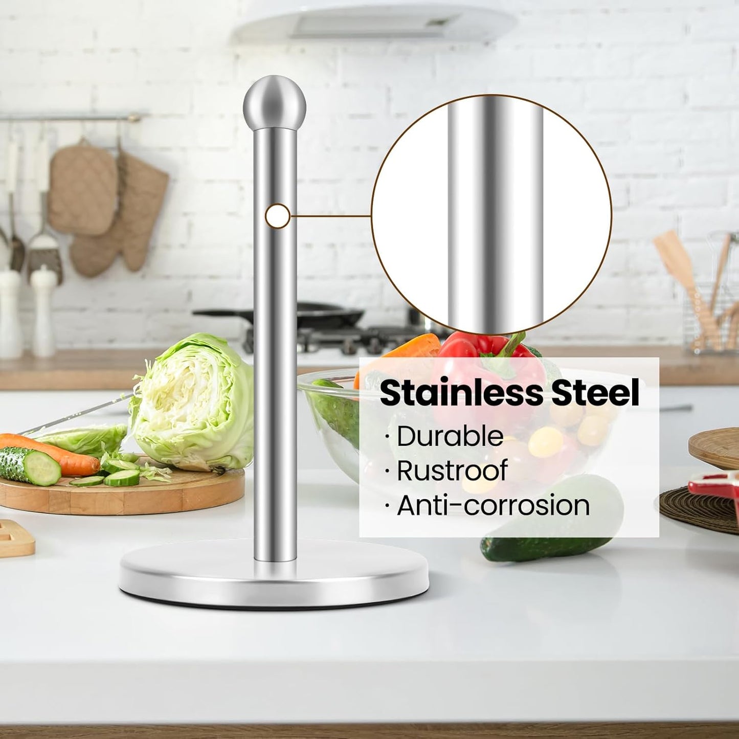 Paper Towel Holder, Kitchen Paper Towels Holder Stand