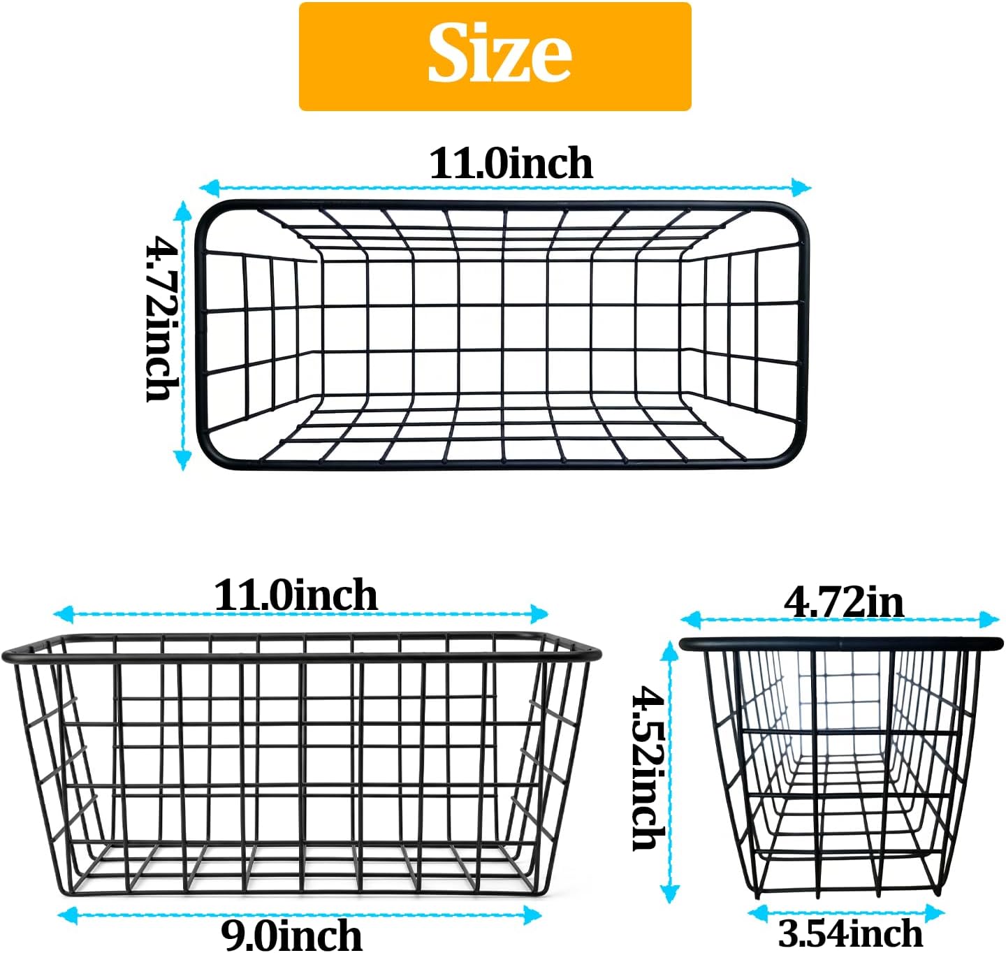 2 Set Adhesive Hanging Wall Basket Inside Cabinet Door Organizer,Wall Storage Basket-No Drilling Adhesive wall Basket for Cupboard Door,Space-Saving Small Hanging Baskets for Wall Mount Storage,Black