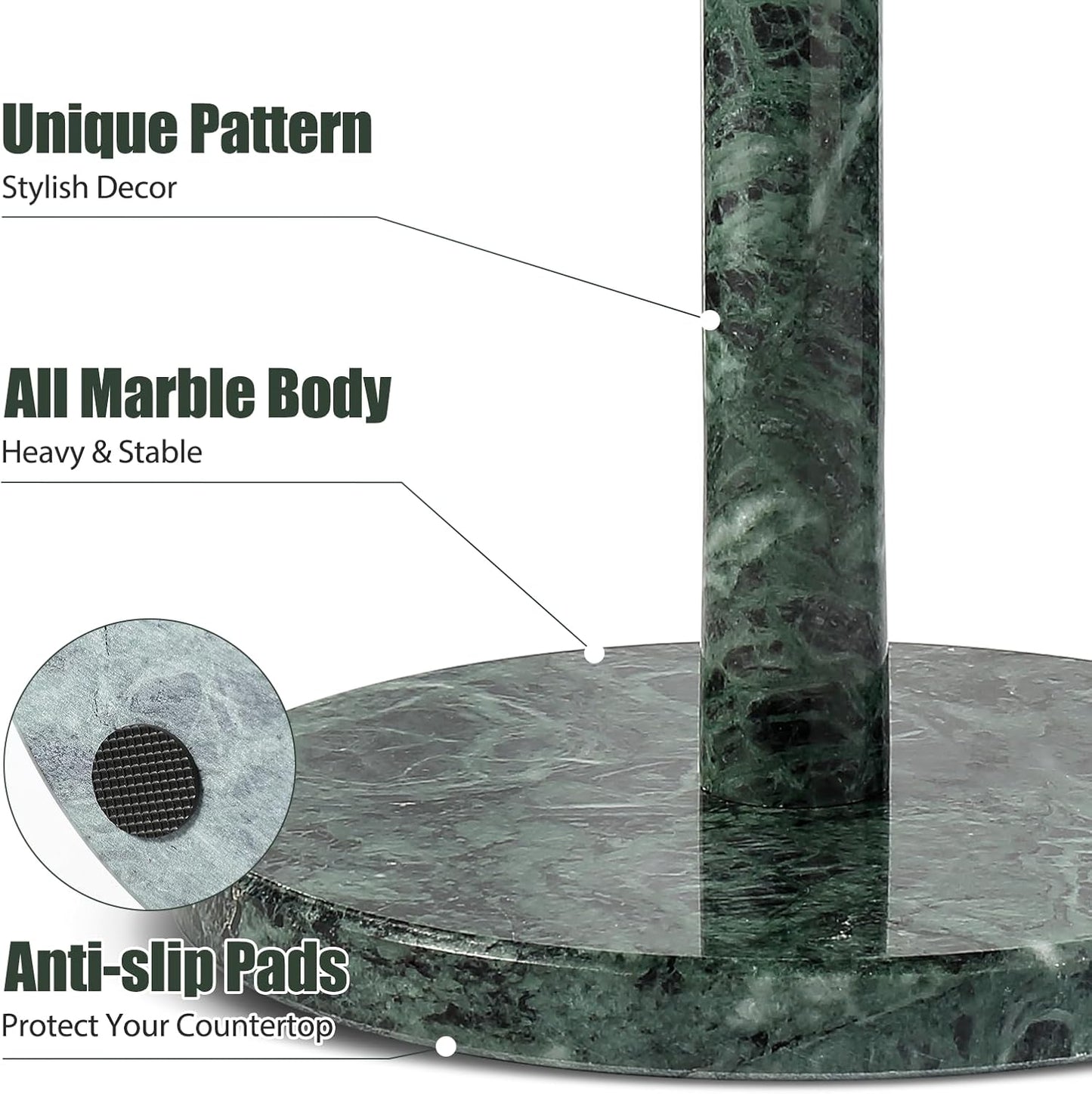 Italian Natural Marble Paper Towel Holder Countertop