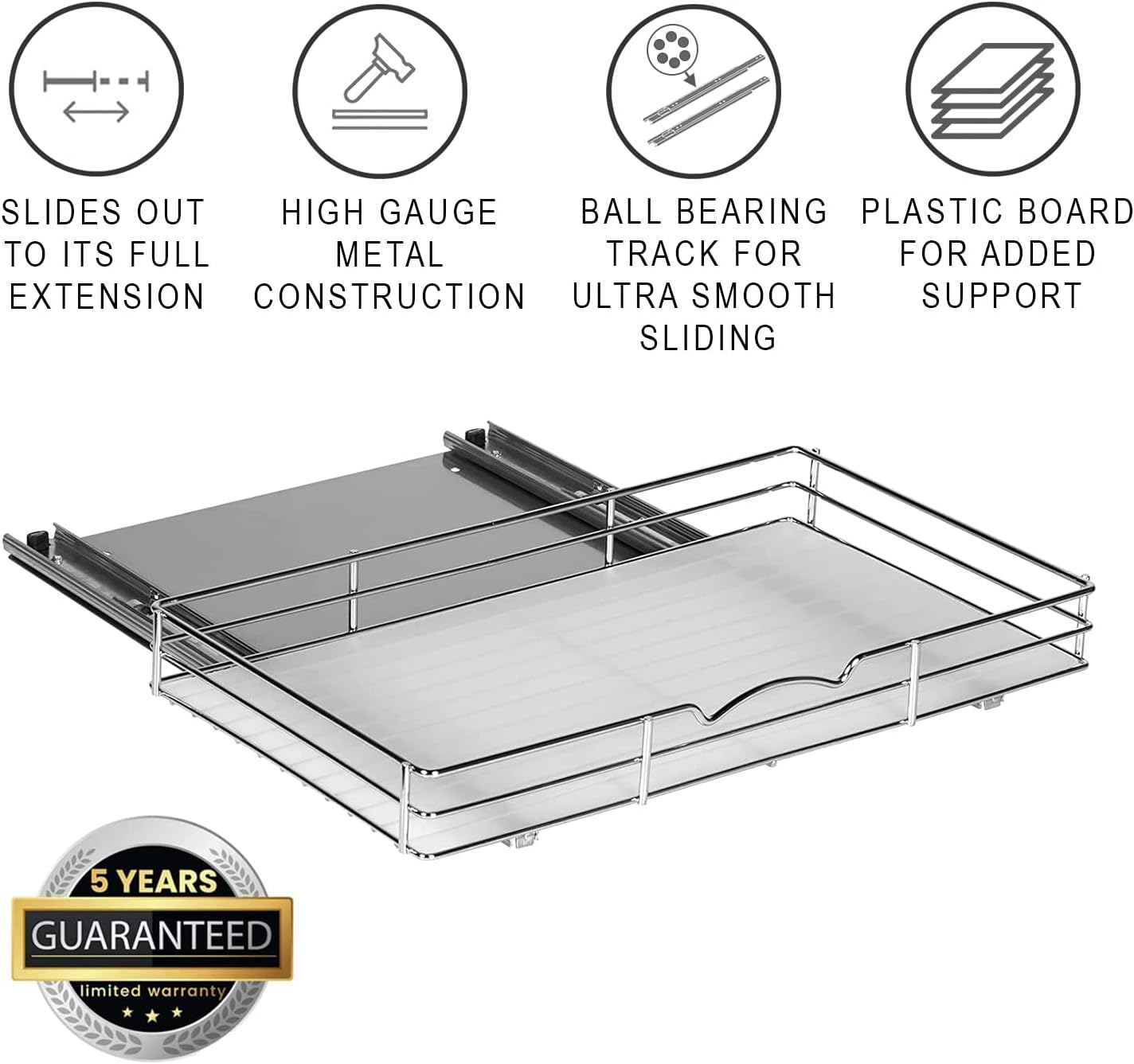 Pull-Out Cabinet Spice Rack Organizer - Slim Slide-Out Storage for Spices, Bottles & Jars
