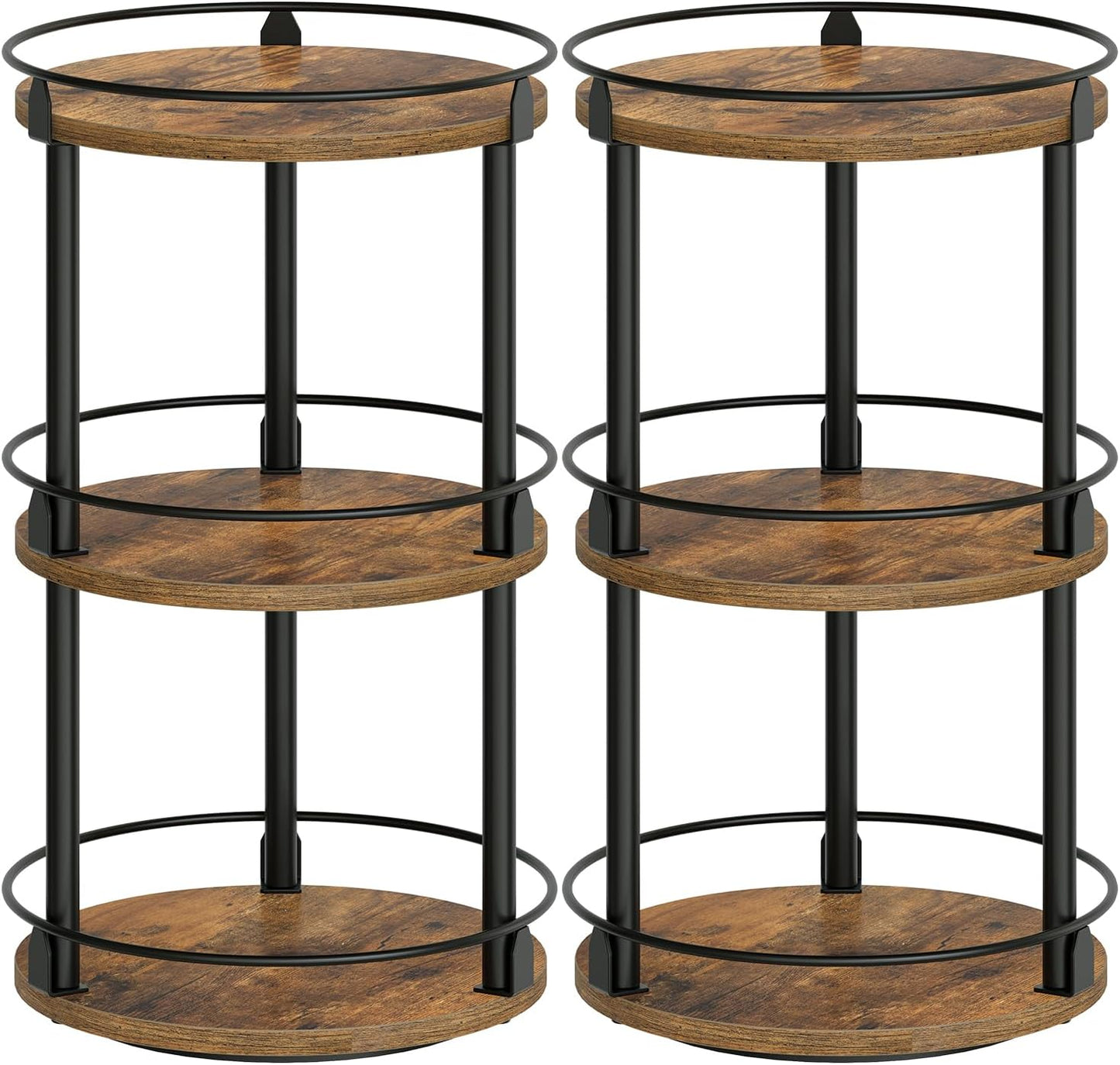 Spice Rack, Set of 2 Lazy Susan Organizer, 3-Tier Turntable Organizer For Cabinet