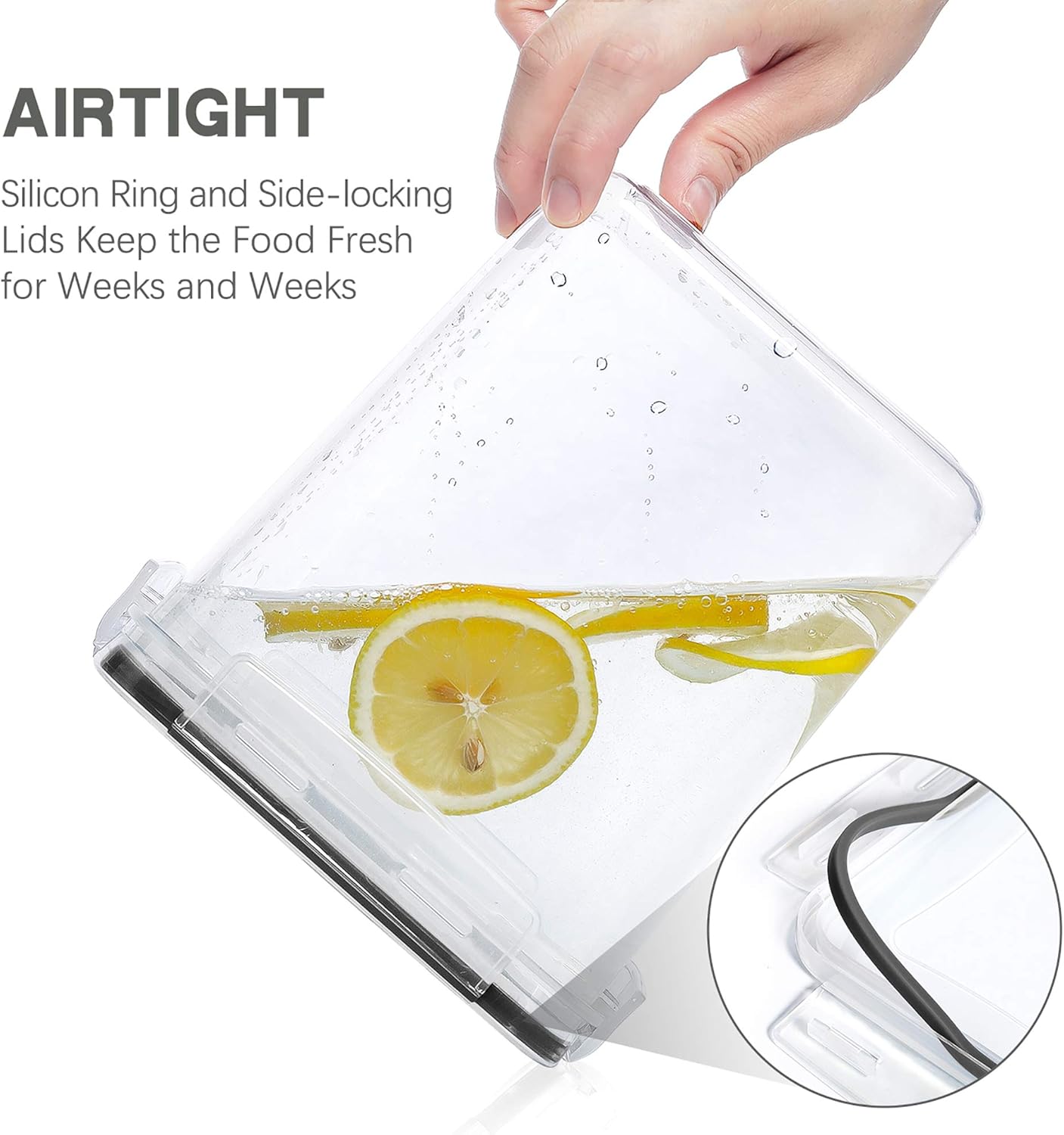 Large Food Storage Containers with Lids Airtight 5.2L /176Oz, for Flour, Sugar, Baking Supply