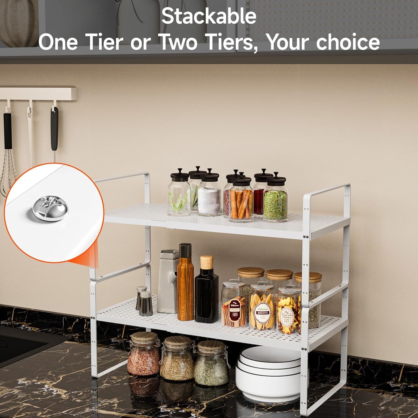 16.5-27’’L Expandable Stackable Cabinet Shelves