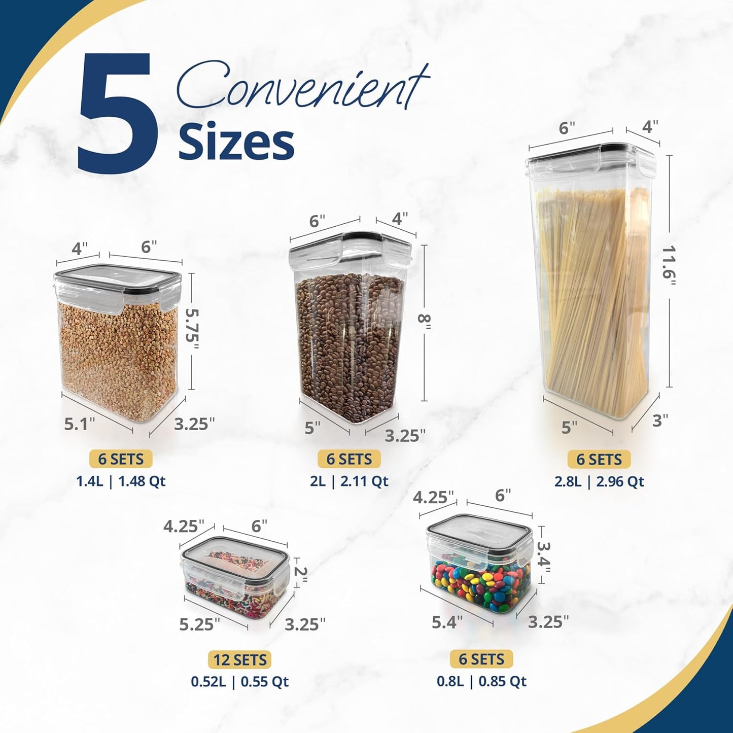 Airtight Food Storage Containers with Lids (36 Sets) | Kitchen Organizers and Storage Pantry Organizers | BPA Free Plastic Food Containers | Ultra Variety Pack w/Measuring Cup, 42 Labels, Pen