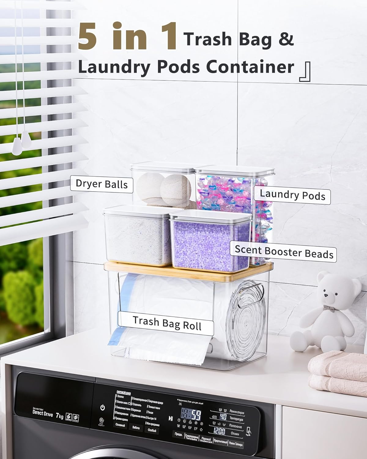 Trash Bag Dispenser Dishwasher Pods Container
