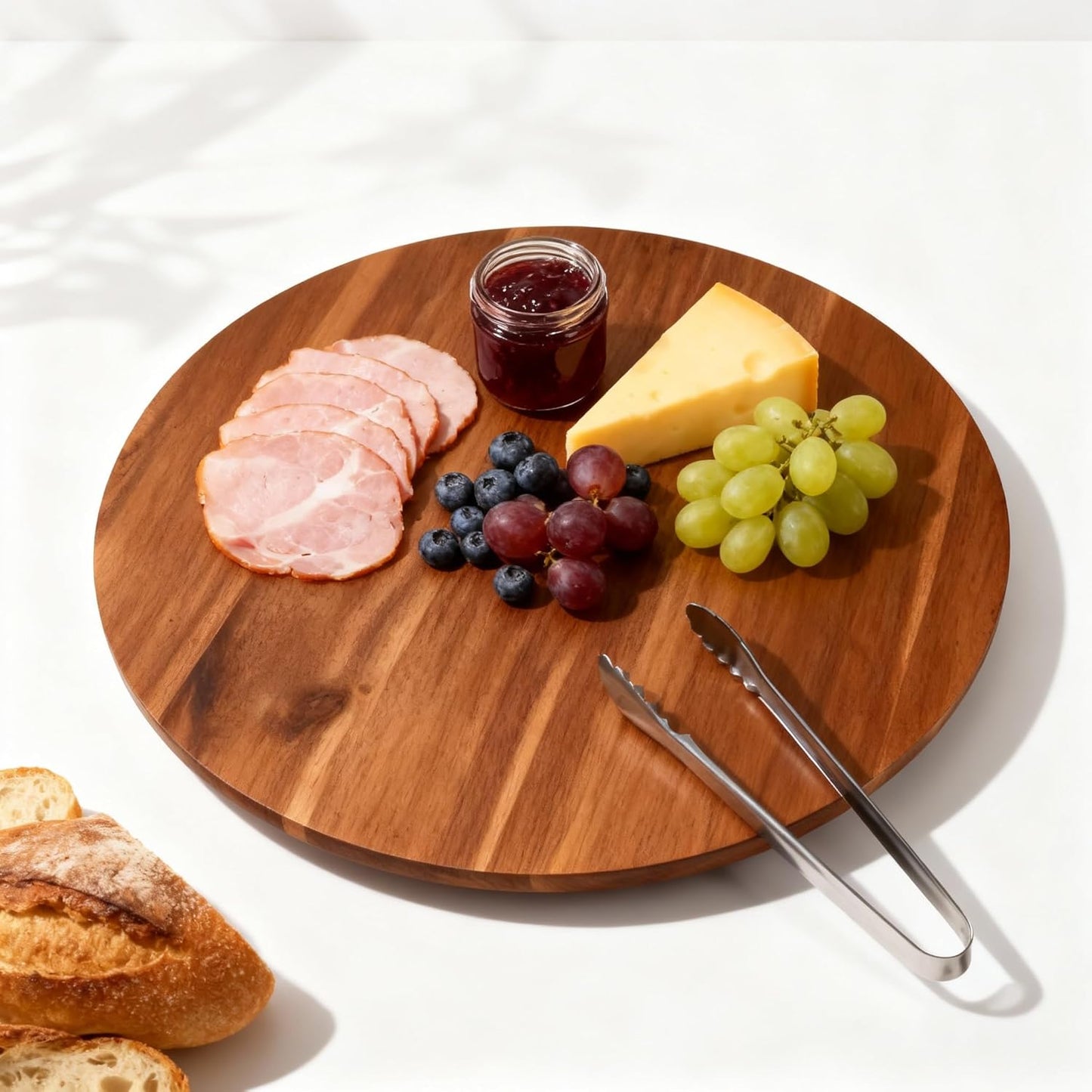 16" Acacia Wood Turntable Organizer | Lazy Susan for Table Top