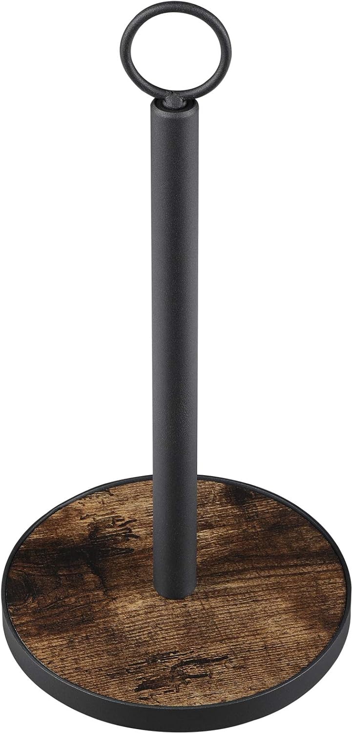 Paper Towel Holder Countertop with Heavy Duty Wood Base