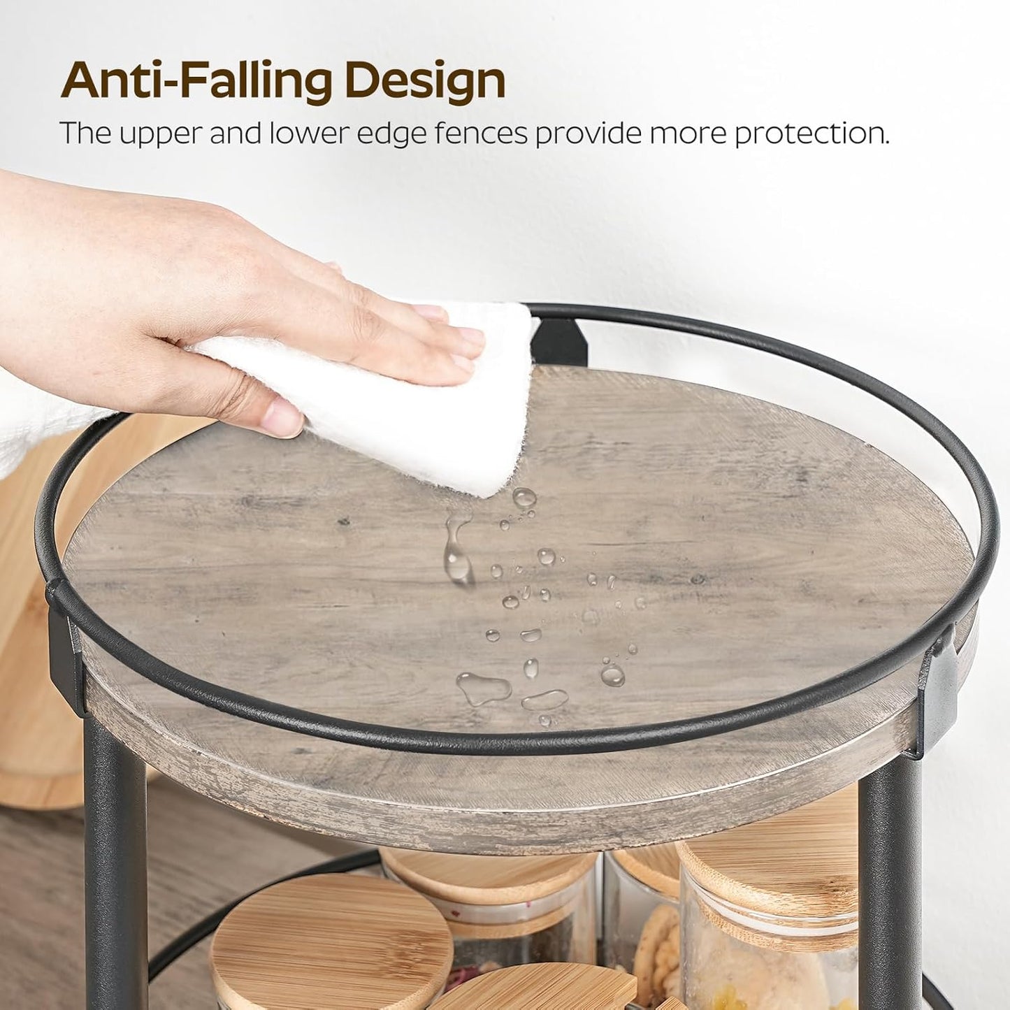 Lazy Susan Organizer, Rotating Spice Rack, 2 Tier Spice Turntable Organizer