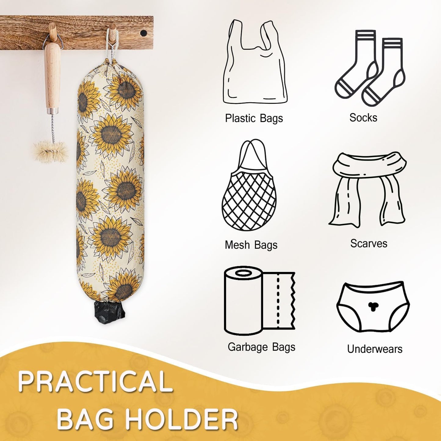 Plastic Bag Holder, Reusable Grocery Bag Holder for Plastic Bags Groceries Store