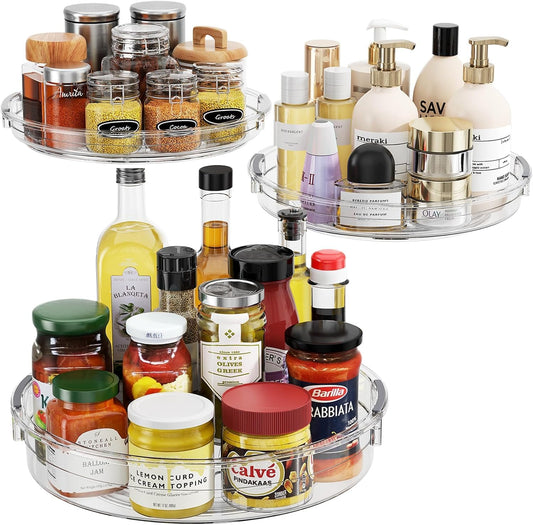 3 Pack Lazy Susan Organizer Turntable for Cabinet, Pantry Organizers and Storage