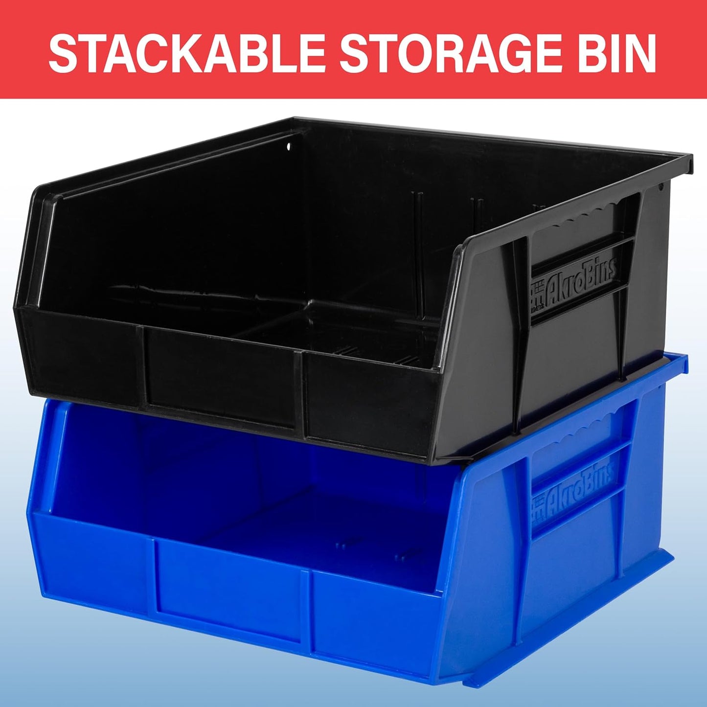 30235 AkroBins Plastic Storage Bins, Space-Saving Stackable Bins for Garage, Pantry