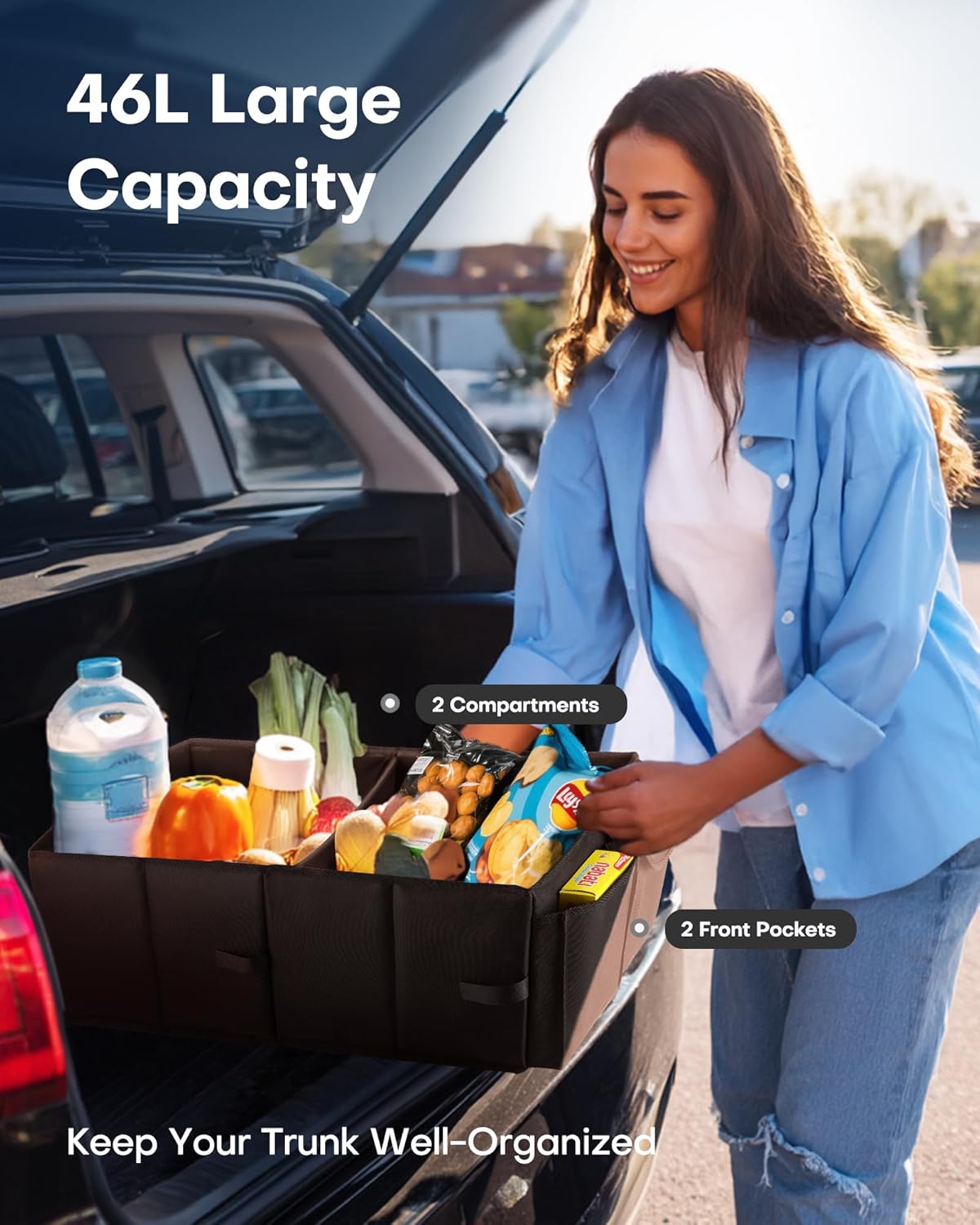 Trunk Organizer - Car Organizer, Foldable Trunk organizer for SUVs & Sedans