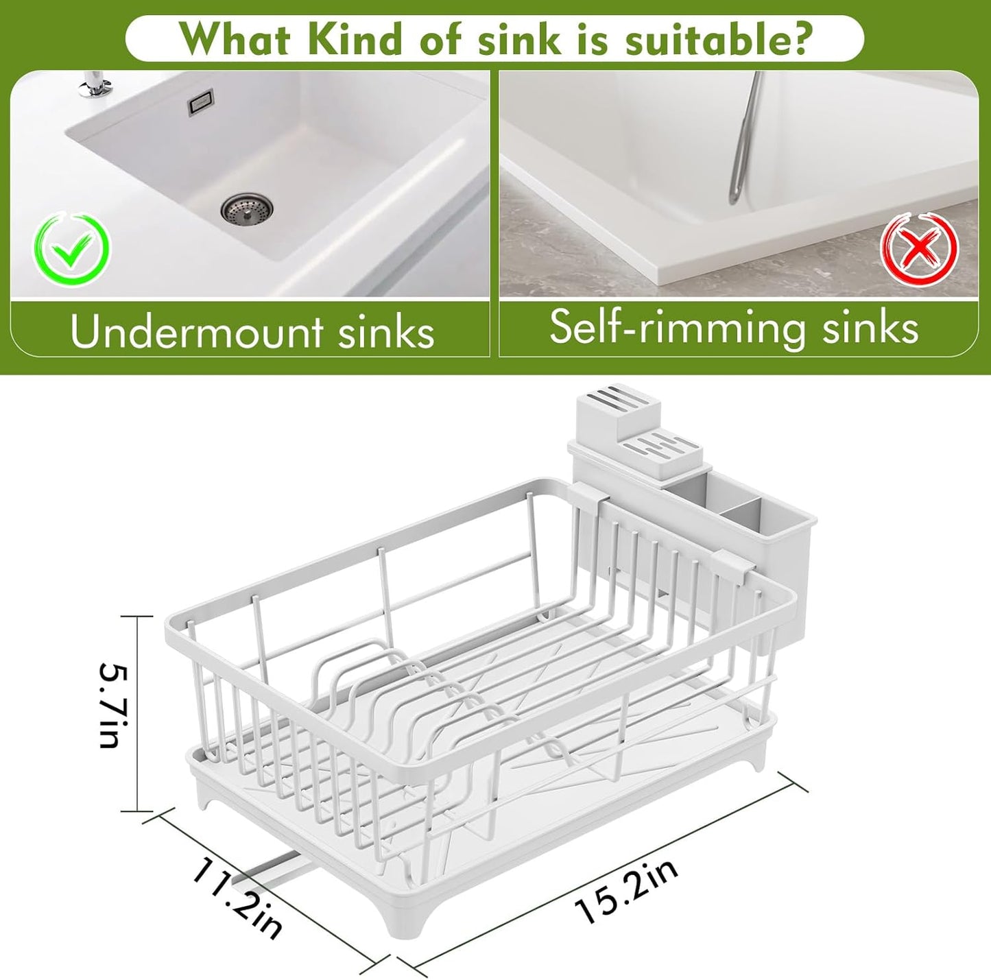 Dish Drying Rack - Space-Saving Small Dish Rack for Kitchen Counter