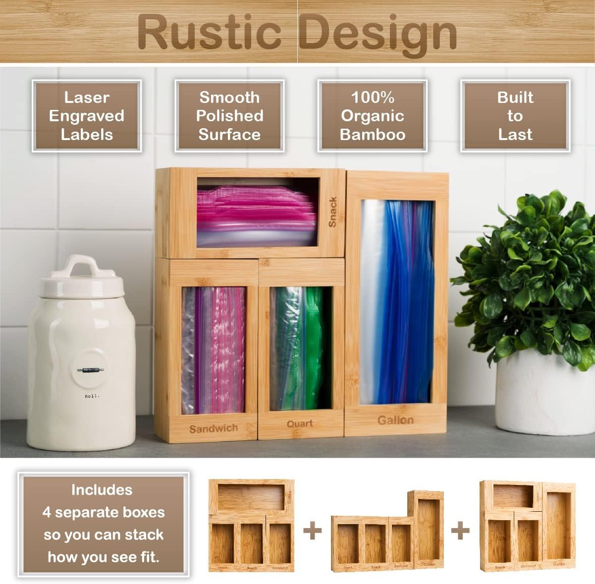 Seal Top Plastic Bag Organizer Storage for Kitchen Drawer Organization