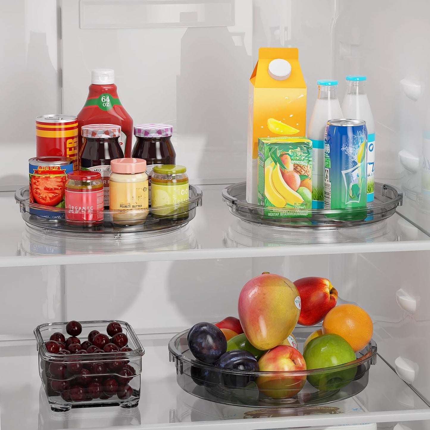3 Pack Lazy Susan Organizer Turntable for Cabinet
