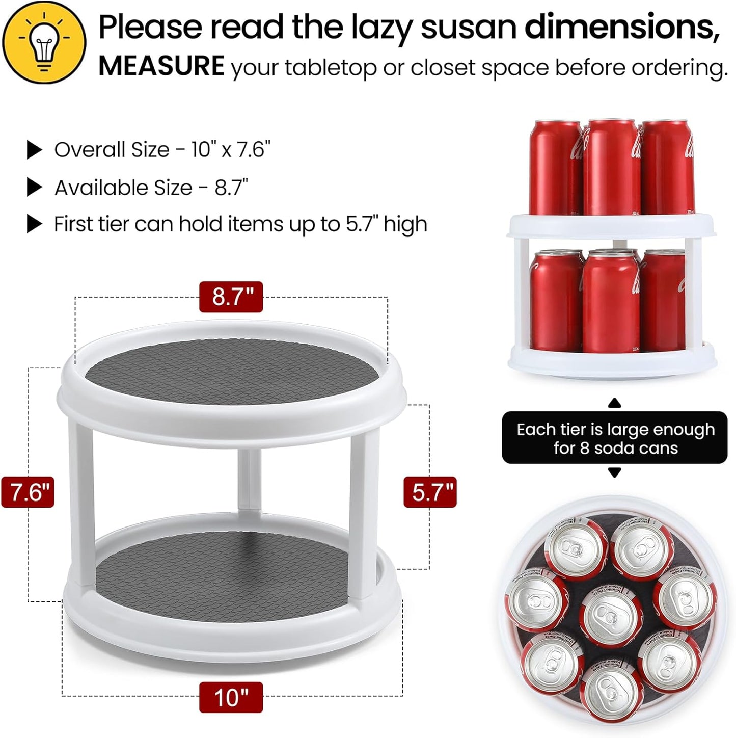 2 Tier 10" Turntable Lazy Susan Spice Organizer