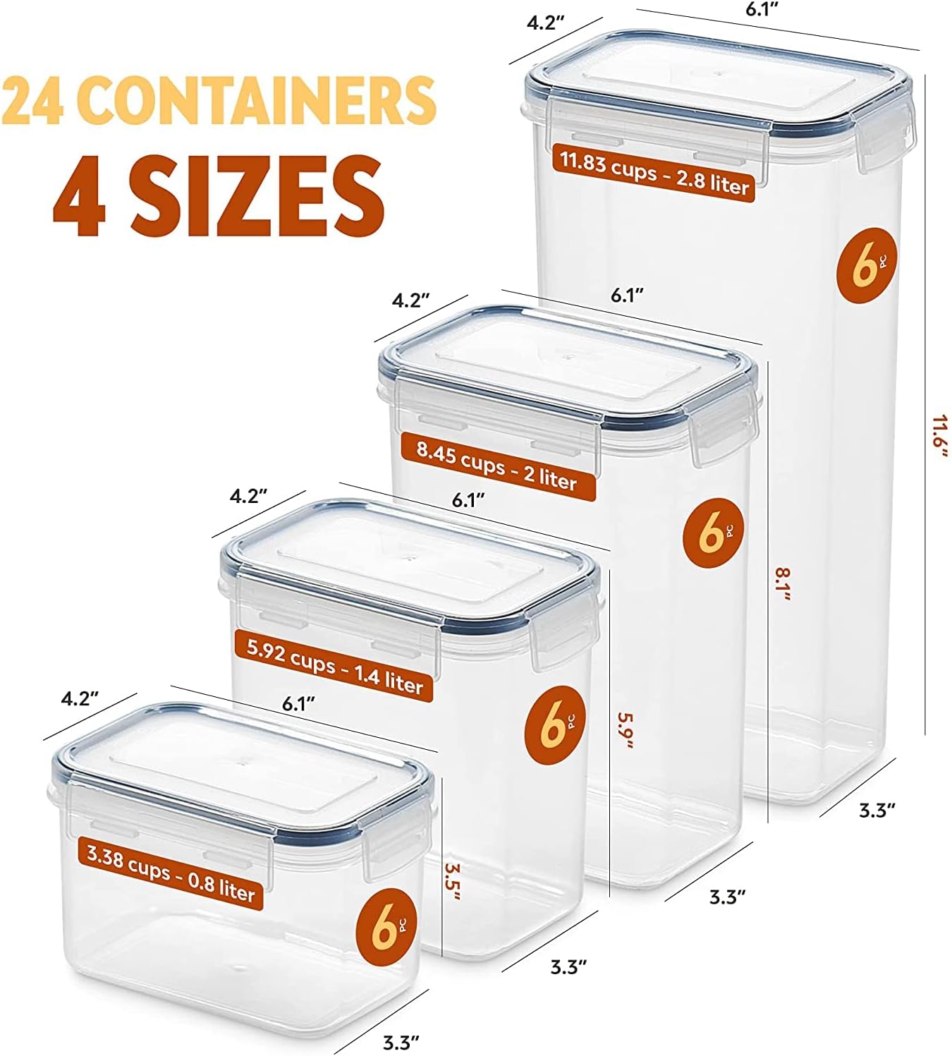 24 Pack Airtight Food Storage Container Set