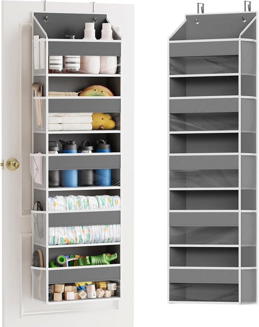 1 Pack Over The Door Organizer with 5 Large Pockets and 10 Mesh Side Pockets