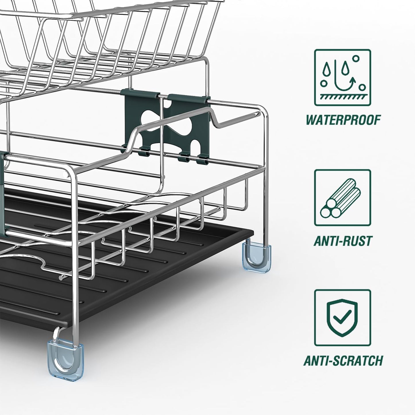 Dish Drying Rack - Large Capacity Stainless Steel Dish Rack for Kitchen Counter