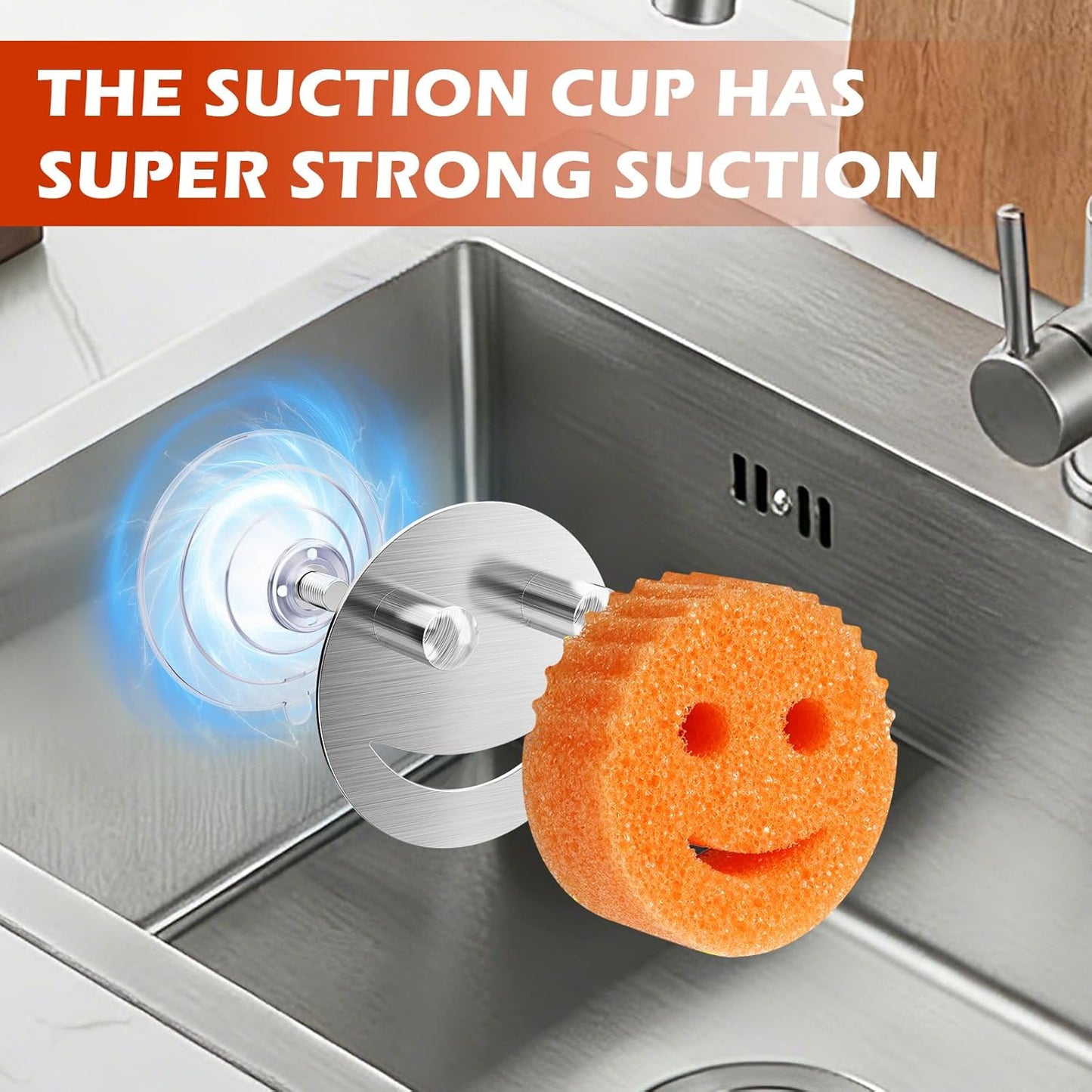 Stainless Steel Smiley Face Sponge Daddy Holder